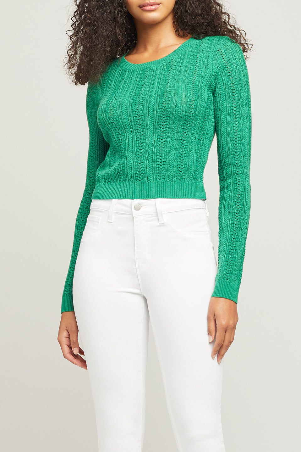 Aceline Pullover Sweater in Amazon Green