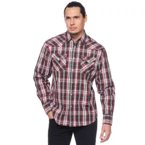 Avalon Men's Red/Grey/Black Plaid Long Sleeve