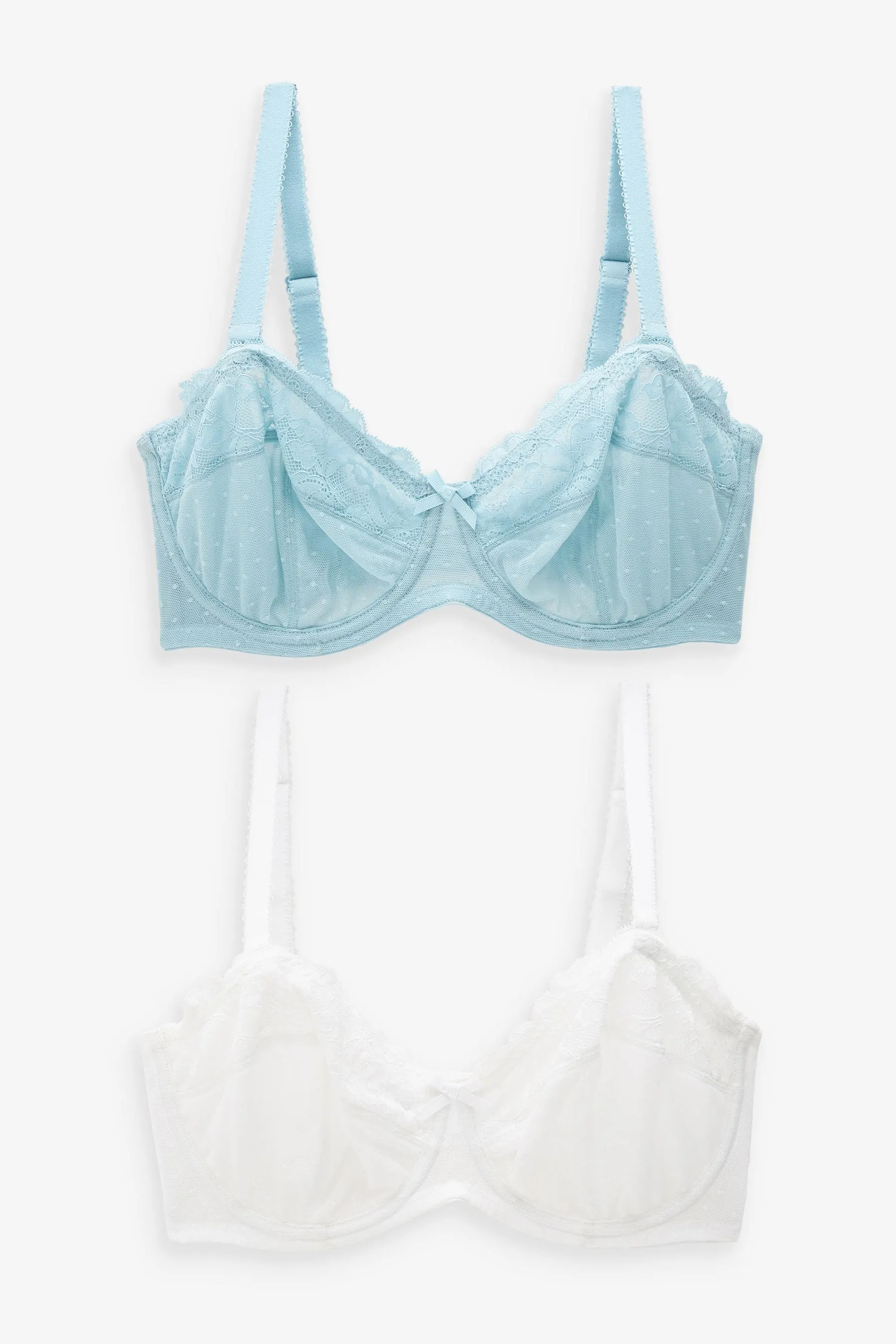 Blue/White DD+ Non Pad Strapless Bras 2 Pack