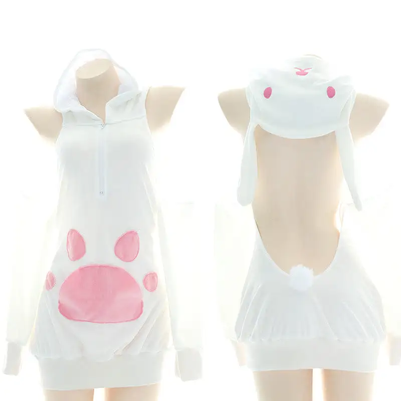 Bunny Open back Hoodie