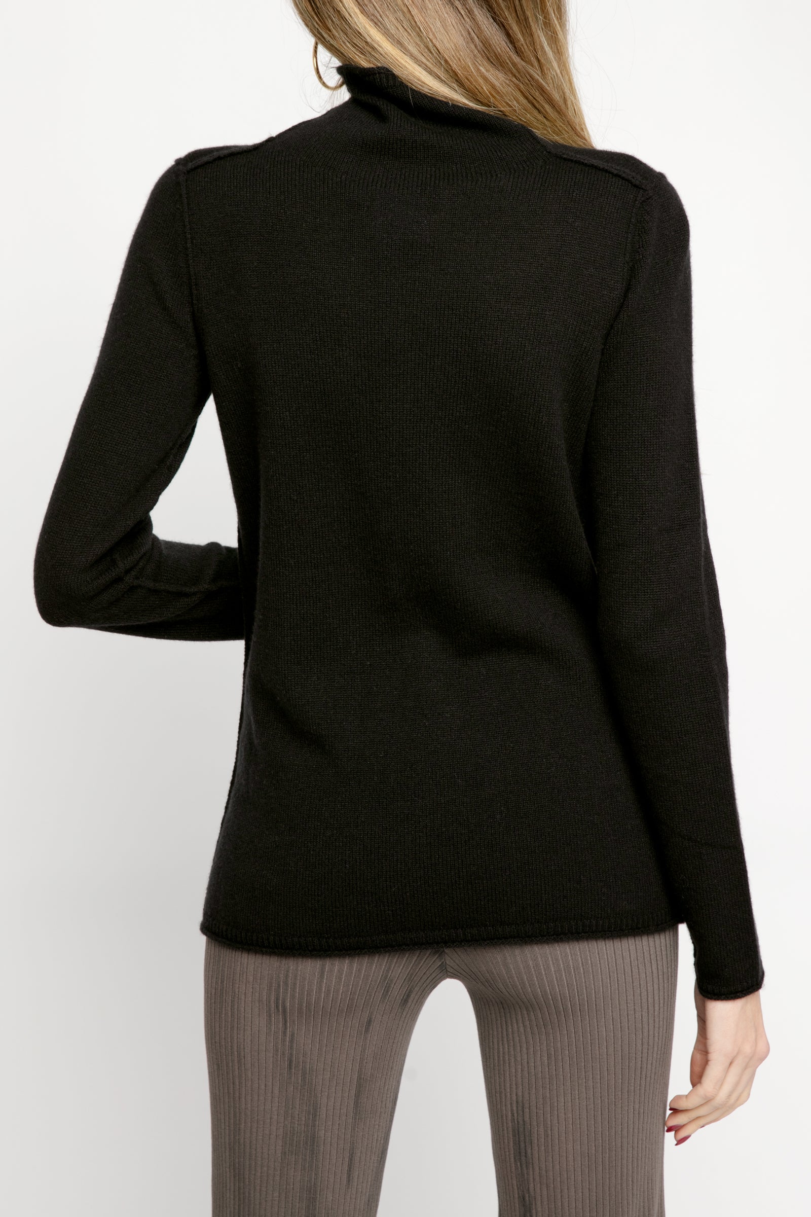 Cozy Luxe Funnel Sweater in Black