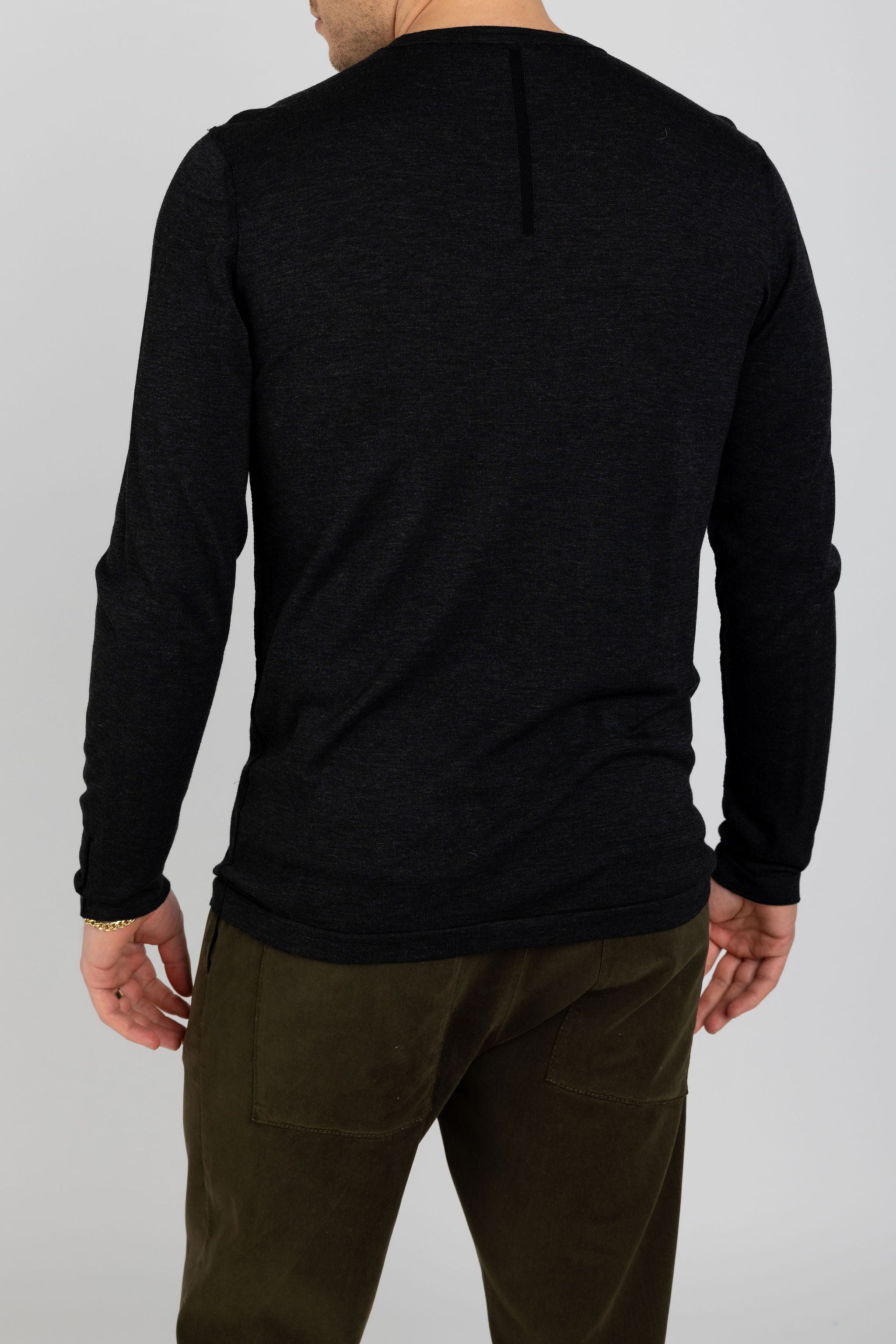 Crewneck Sweater in Grey Black