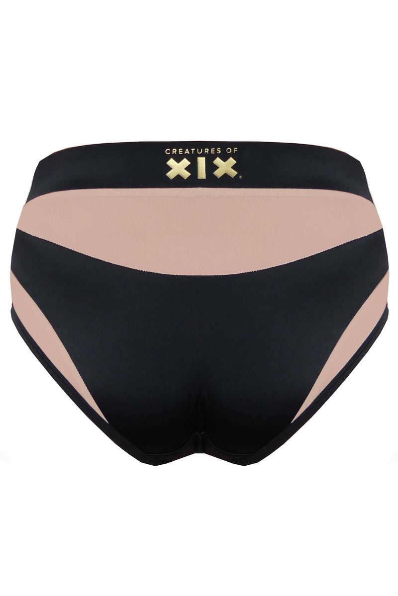 CXIX I S I S High Waisted Bottoms - Black with Sand Mesh