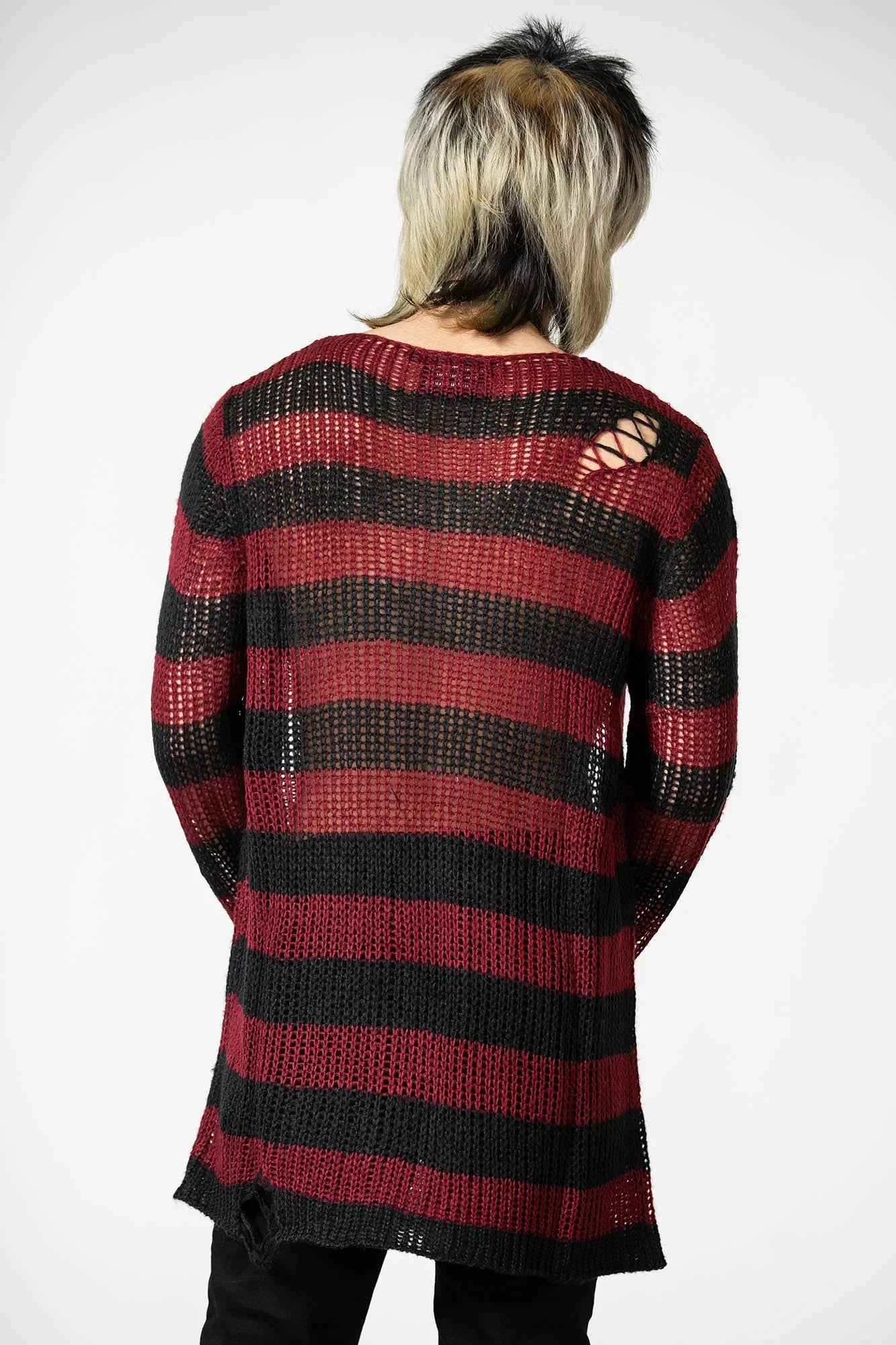 Dahlia Knit Sweater-Blk/Wine