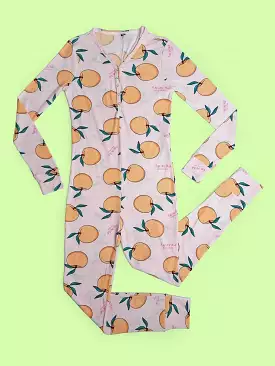 Deadstock NOS TYPO Onesie Pyjama Peaches Print ~ Size M