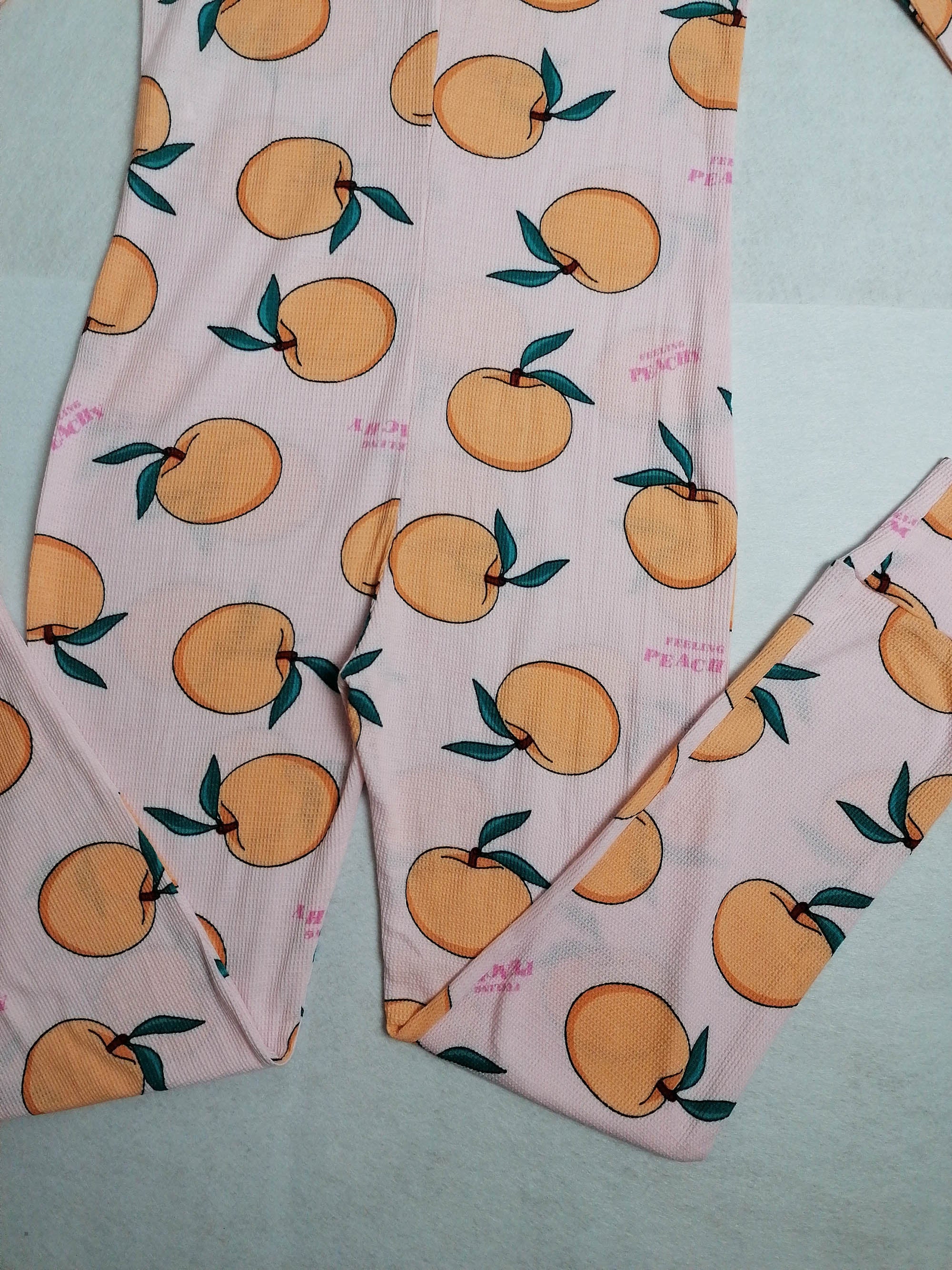 Deadstock NOS TYPO Onesie Pyjama Peaches Print ~ Size M