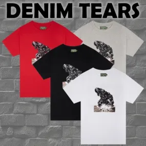 Denim Tears  |Crew Neck Unisex Street Style Cotton Short Sleeves Logo