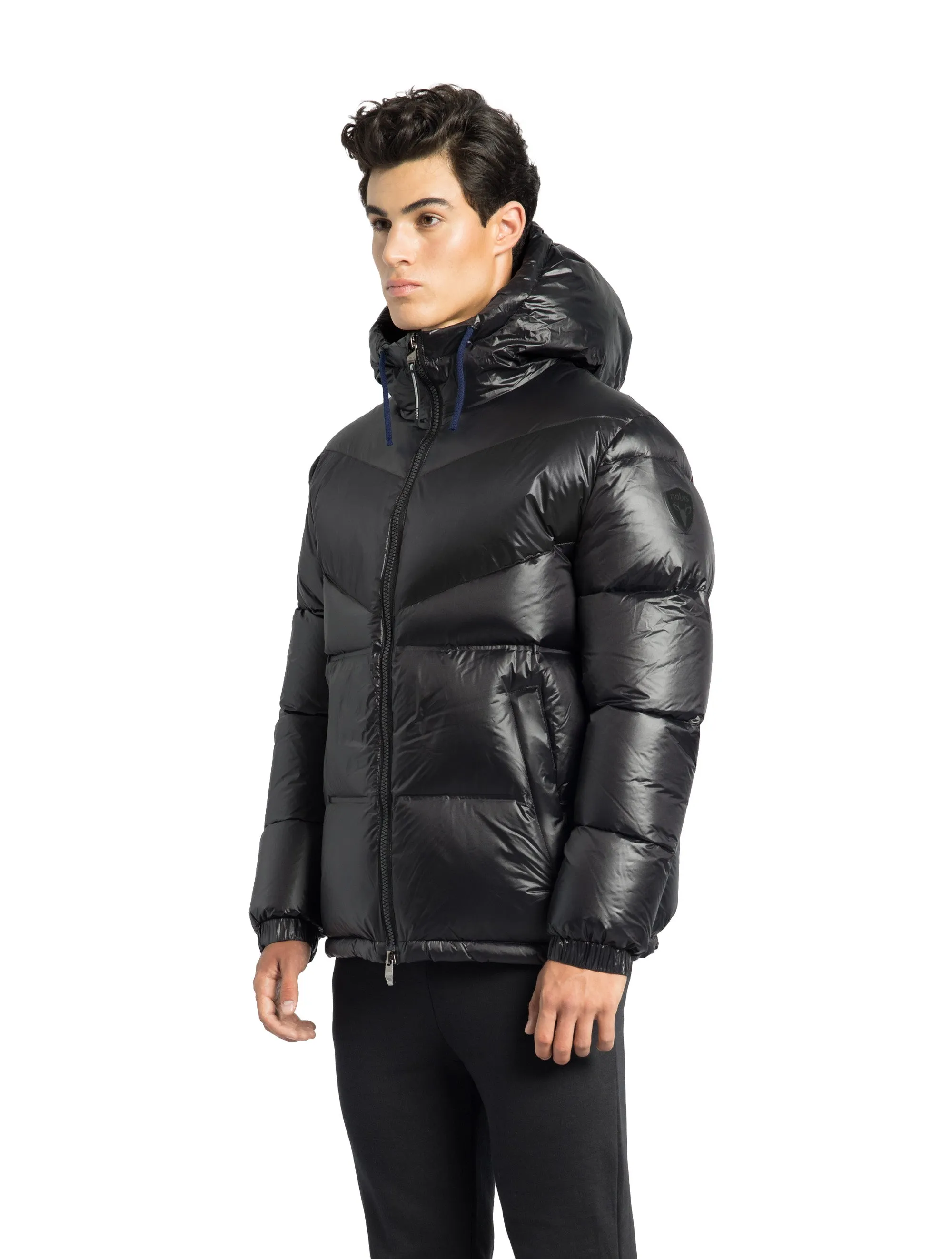 Dyna Men's Chevron Quilted Puffer Jacket Black