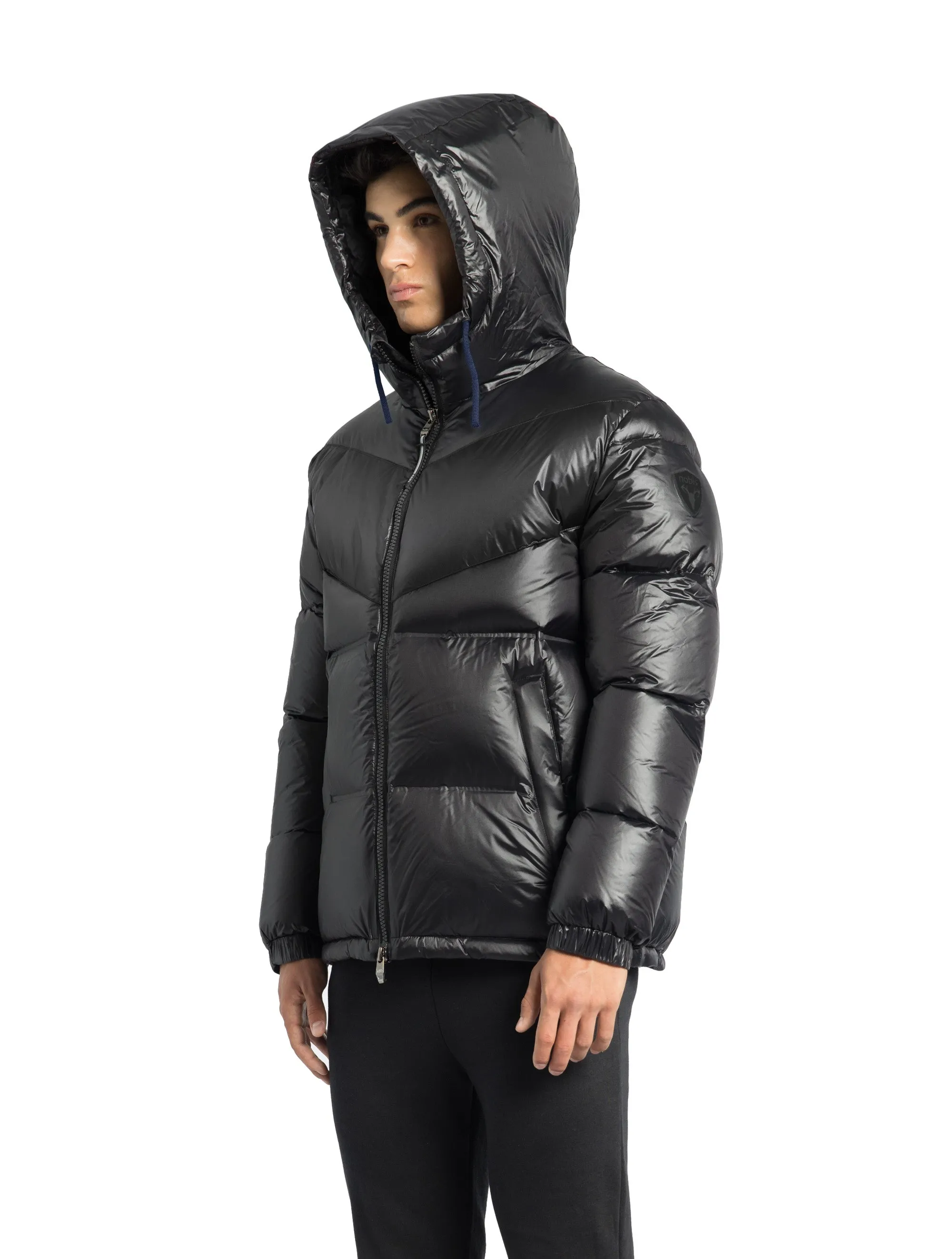 Dyna Men's Chevron Quilted Puffer Jacket Black