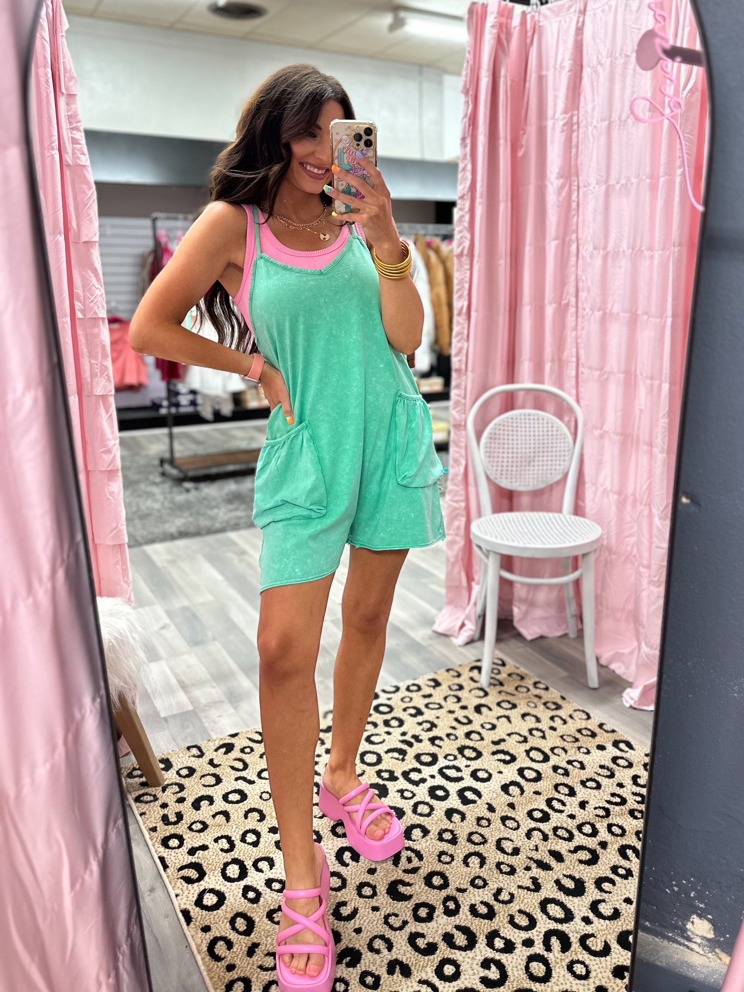 End Up With You Romper - Green