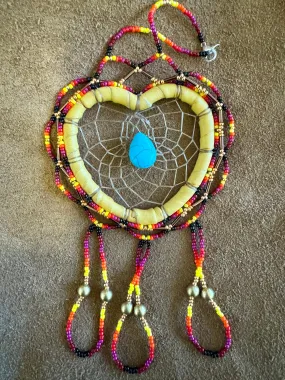 Fancy Beaded Heart Dreamcatcher