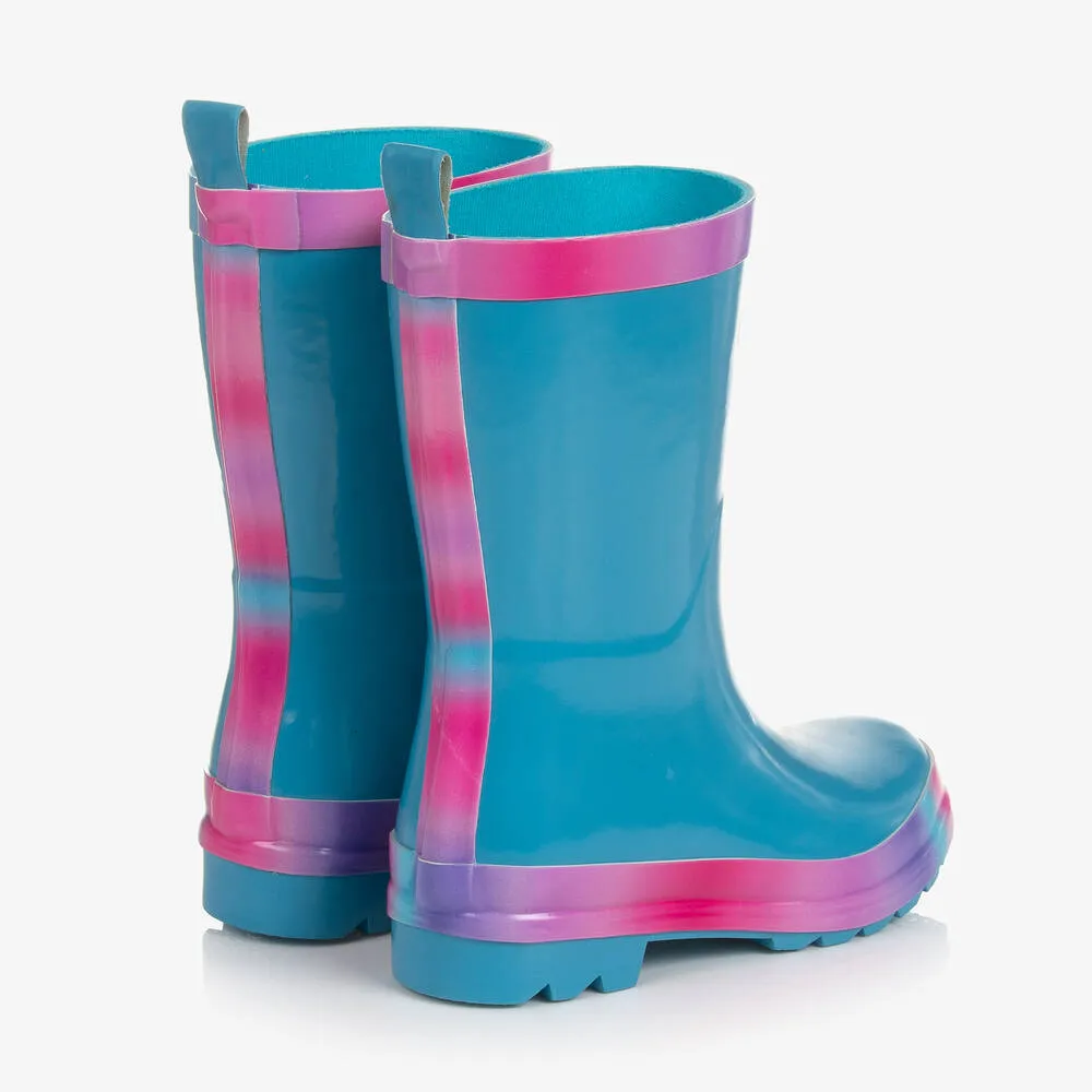 Girls Blue Rain Boots & Socks