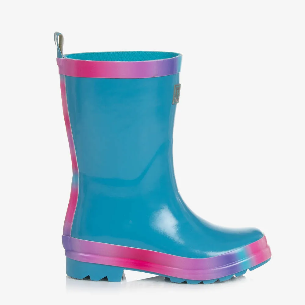 Girls Blue Rain Boots & Socks