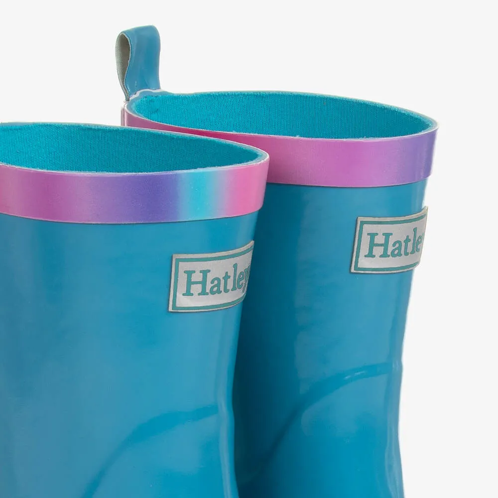 Girls Blue Rain Boots & Socks