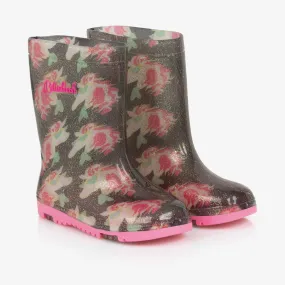 Girls Blue Unicorn Rain Boots