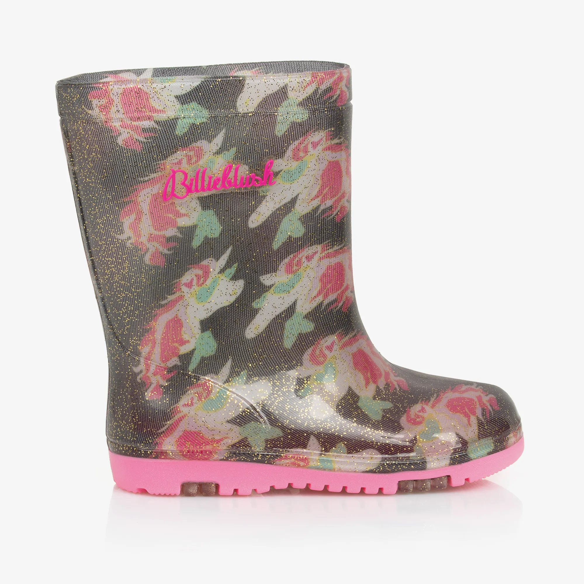 Girls Blue Unicorn Rain Boots