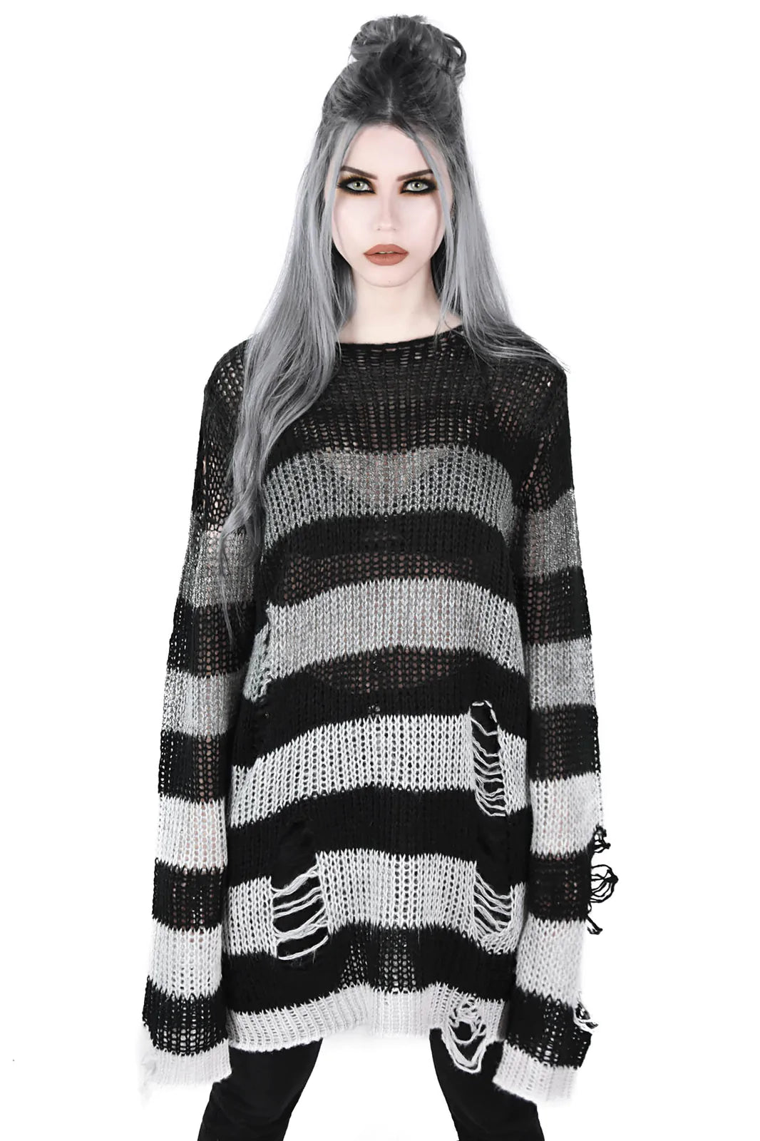 Grady Knit Sweater Blk/Grey Str