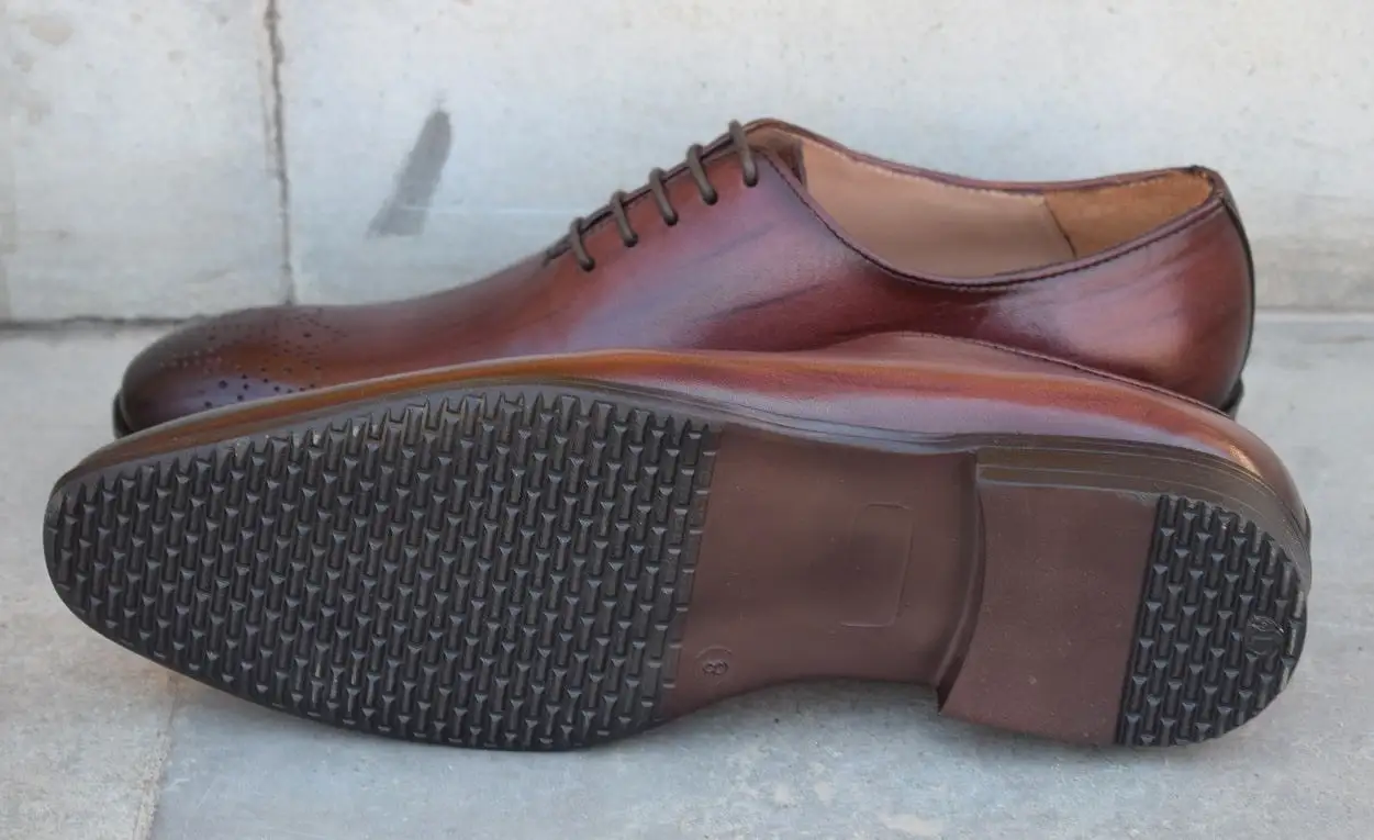 Grant Wholecut Leather Sole Shoes - Clearance