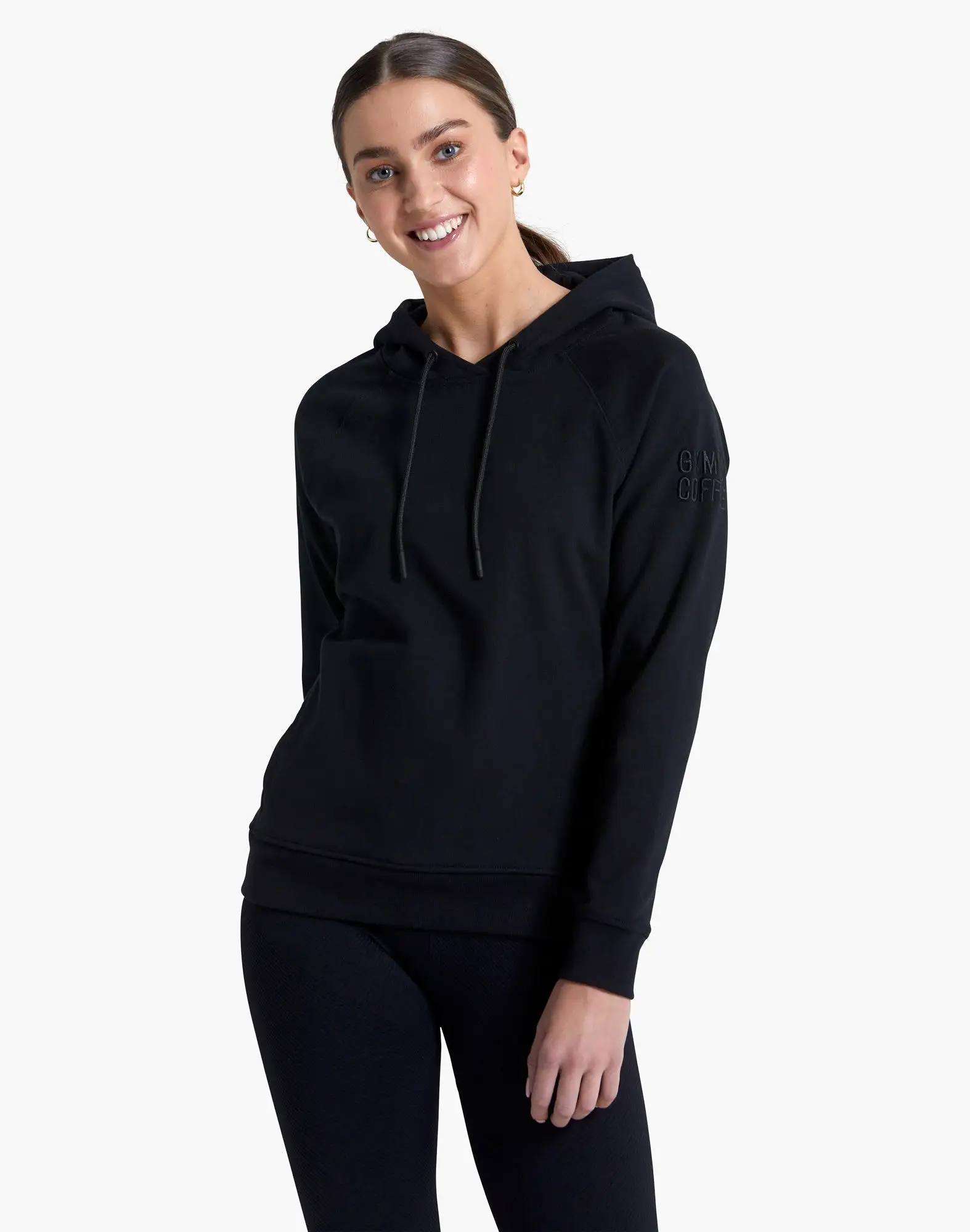 Gym+Coffee Essential Hoodie (Womens) - Black