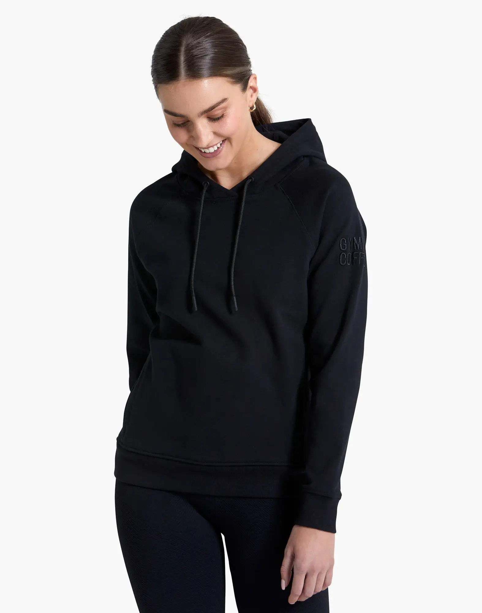 Gym+Coffee Essential Hoodie (Womens) - Black