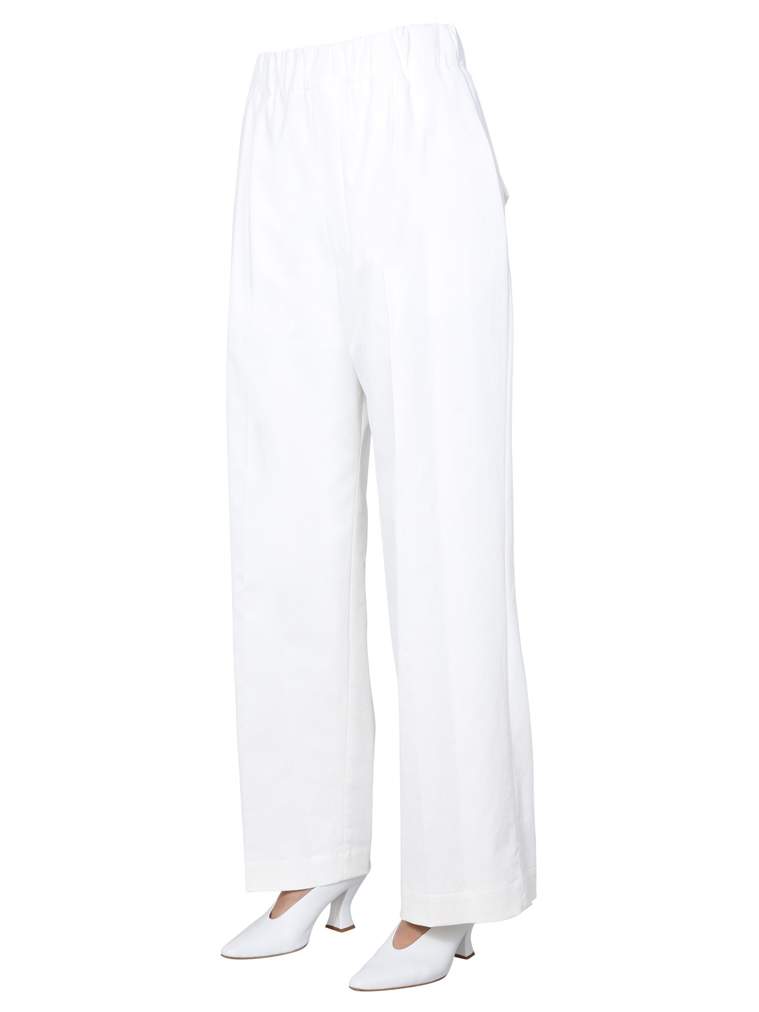 JEJIA    COTTON BLEND WIDE PANTS WITH ELASTIC