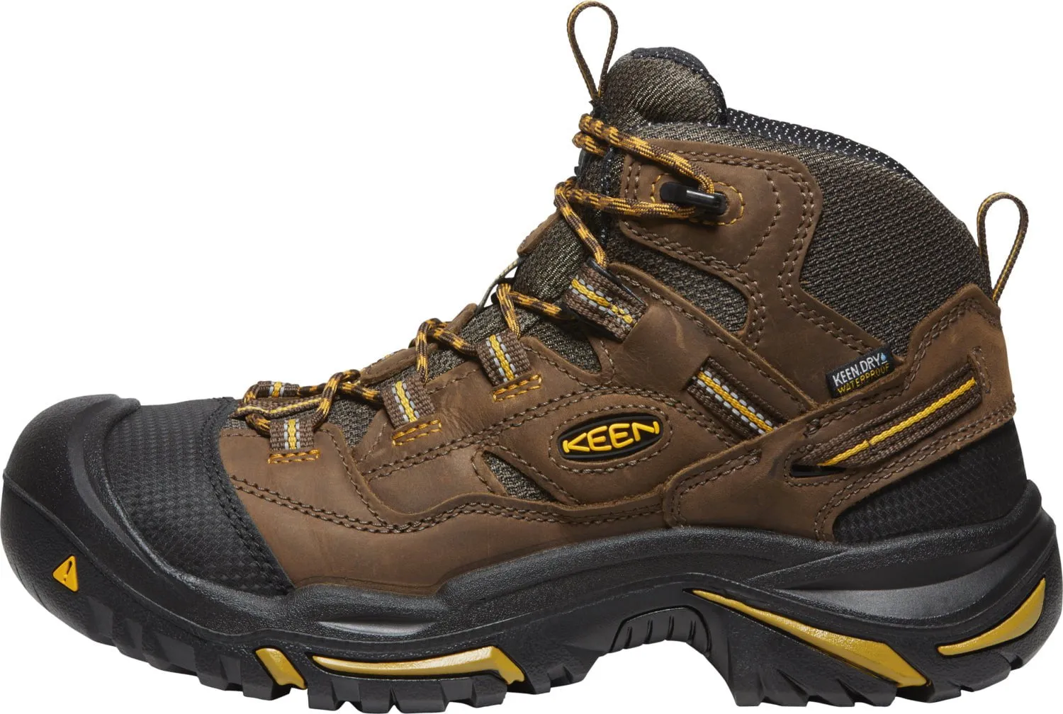 Keen Utility Mens Braddock Mid WP Cascade Brown/Tawny Olive Leather Work Boots