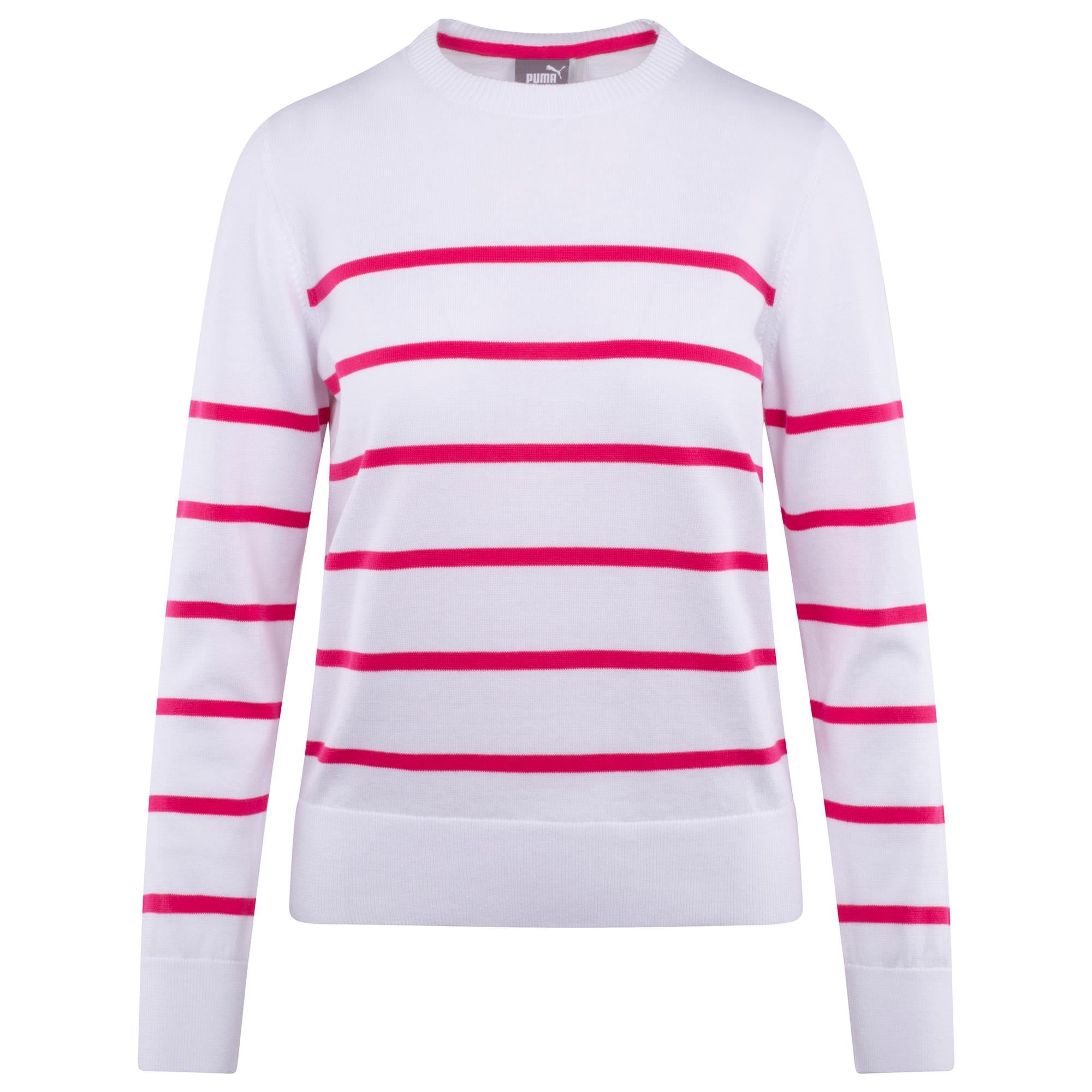 Ladies Puma Resort Crewneck Sweater White/Rose