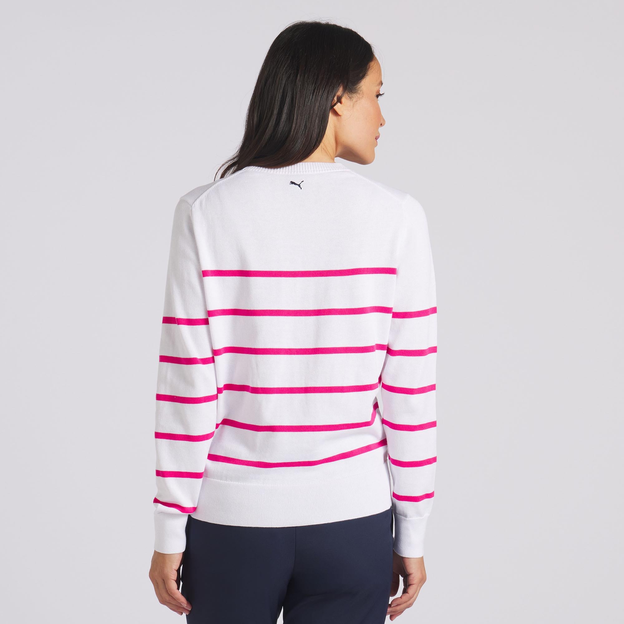 Ladies Puma Resort Crewneck Sweater White/Rose