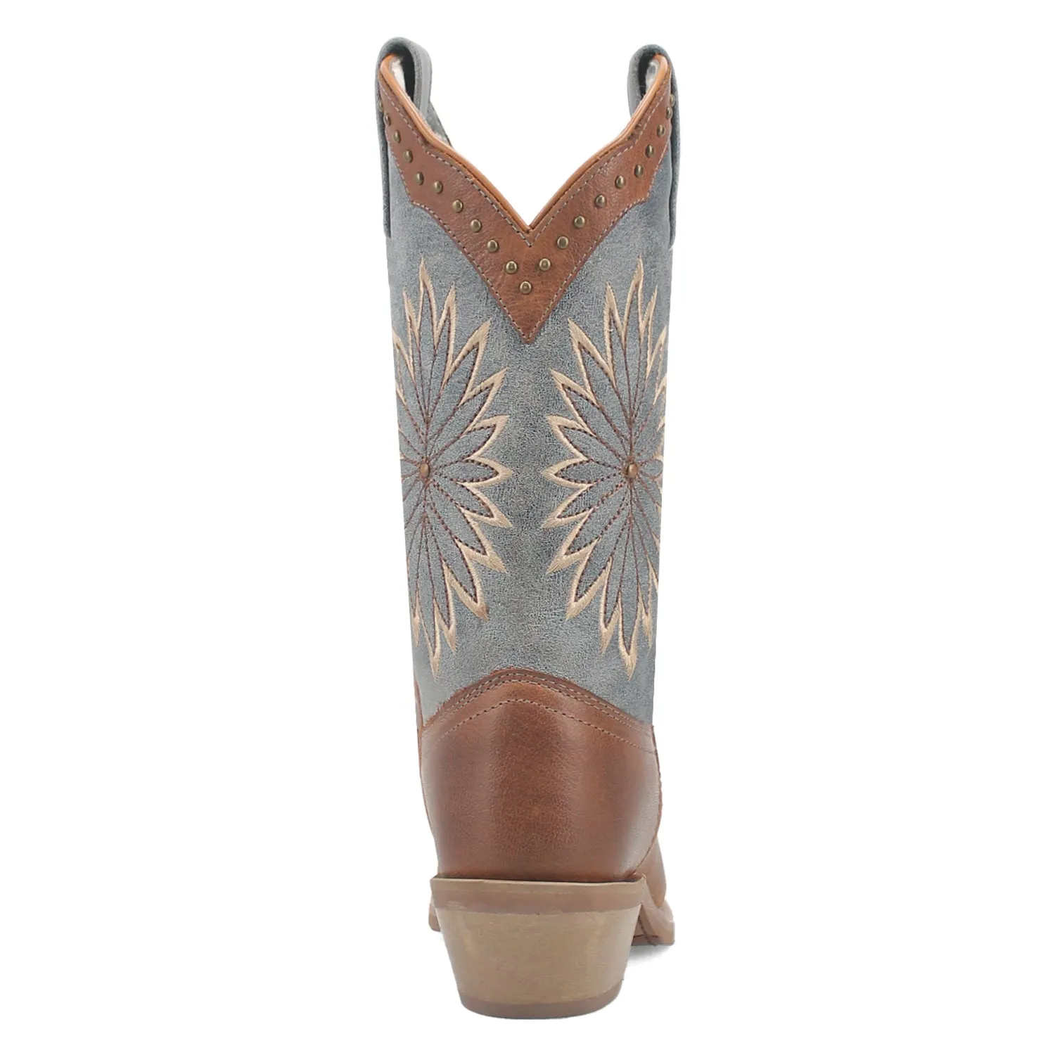 Laredo Womens Arabella Tan/Blue Leather Cowboy Boots