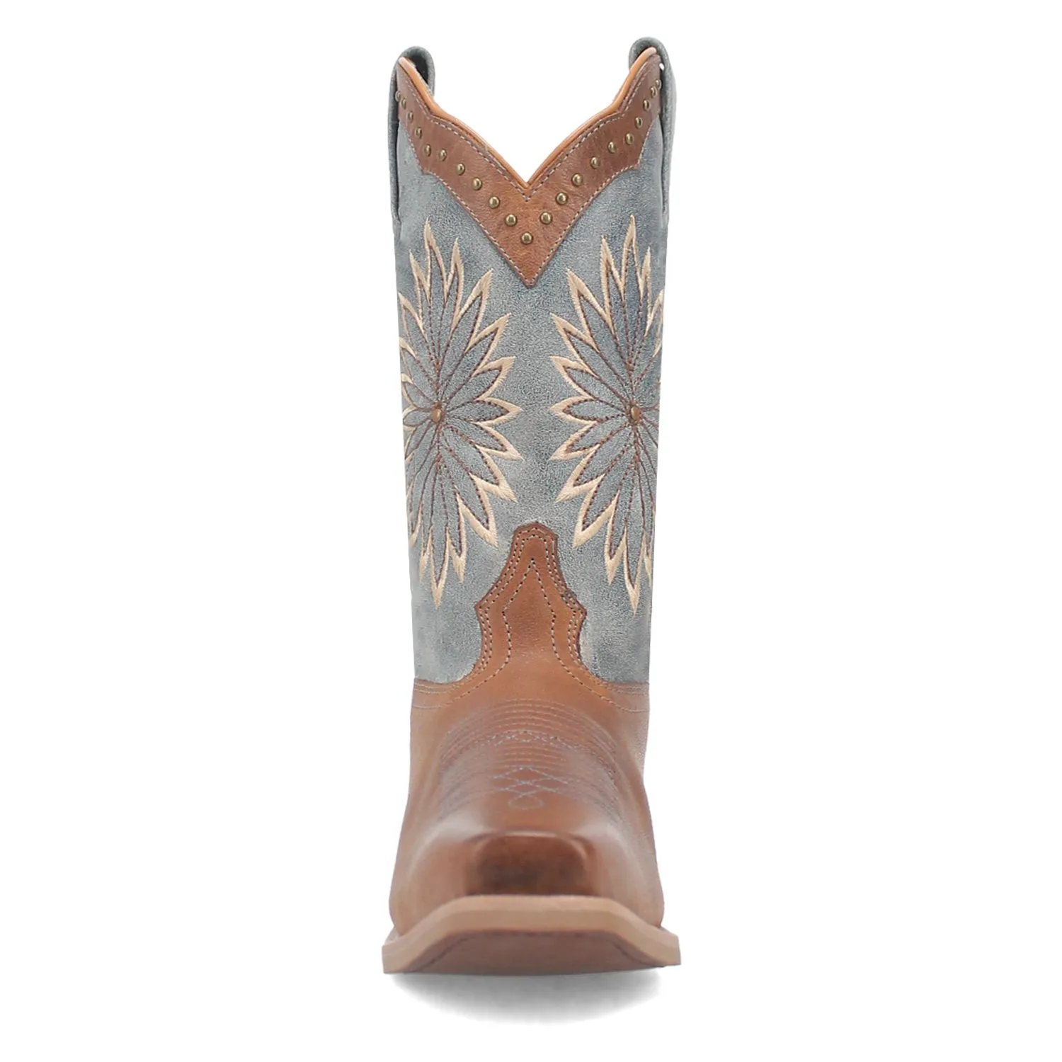 Laredo Womens Arabella Tan/Blue Leather Cowboy Boots