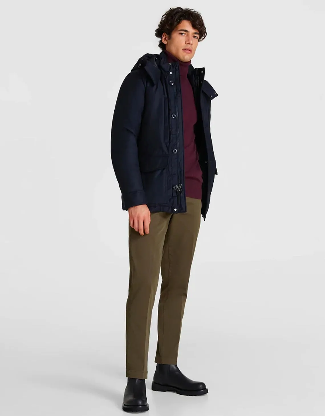 Men's Premium Wool Moutain Jacket Melton Blue