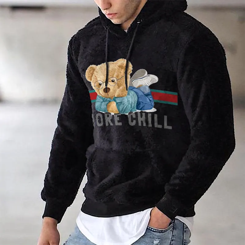 Men's Thermal Teddy Bear Lamb Wool Hoodie