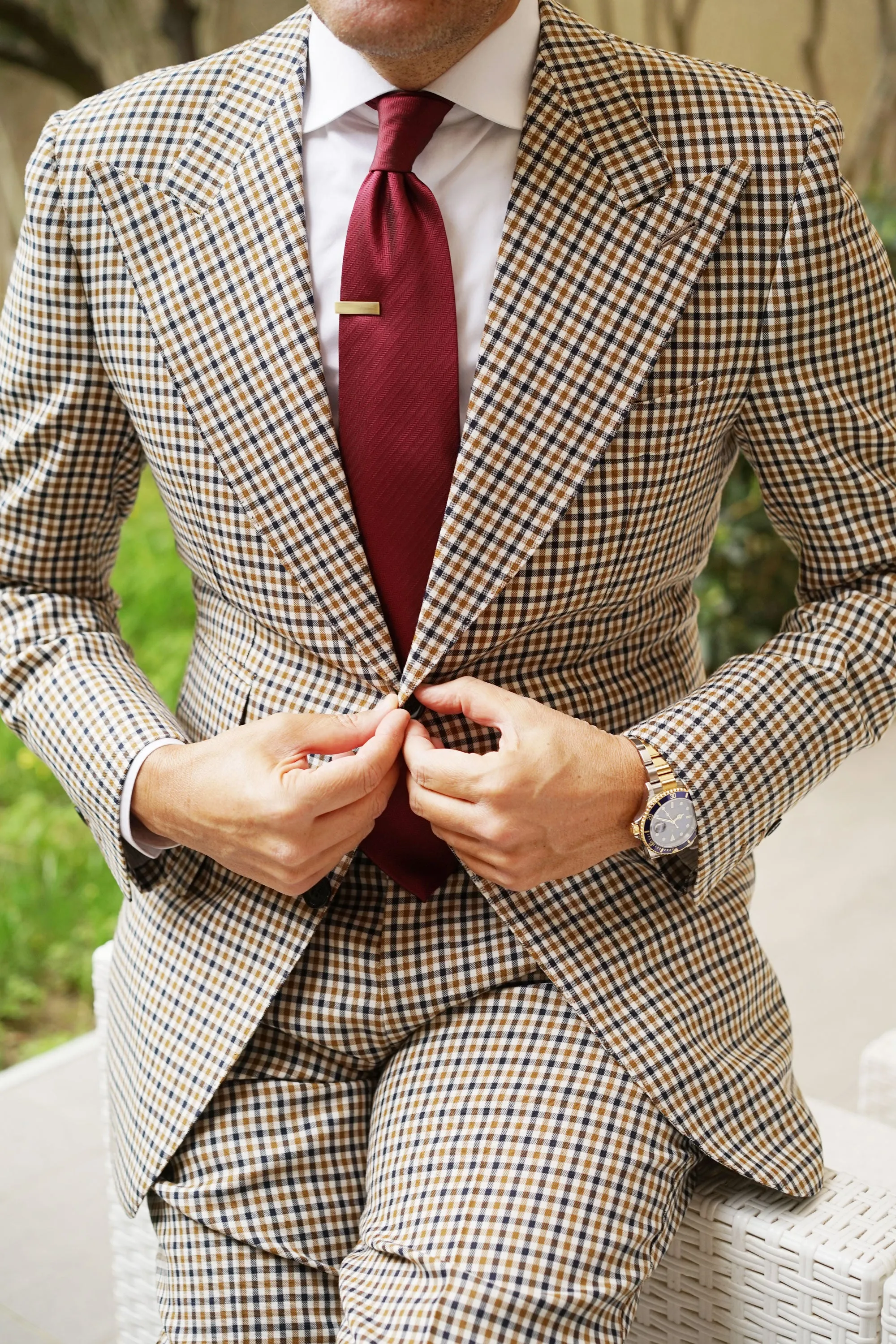 Mini Brushed Brass Skinny Tie Bar