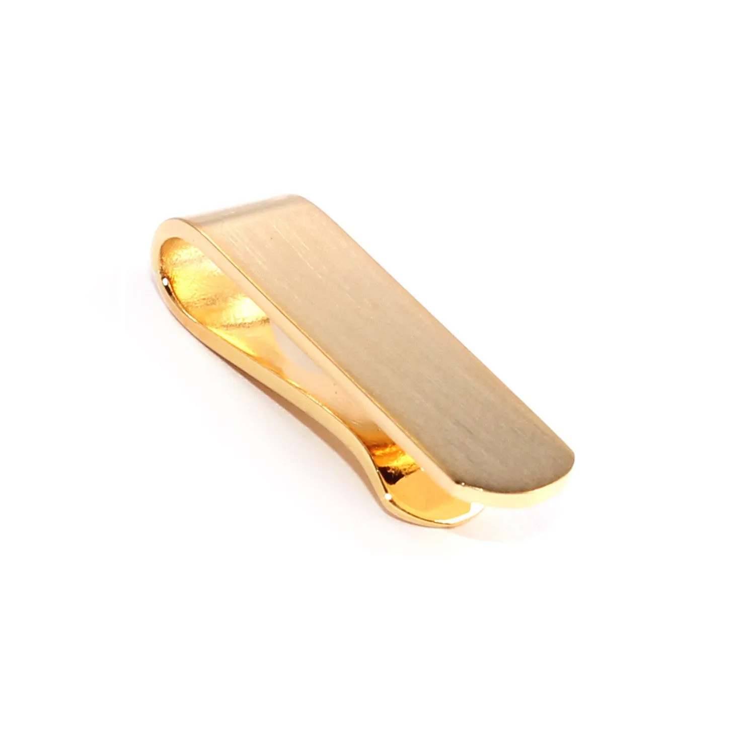 Mini Brushed Gold Round Clasp Skinny Tie Bar