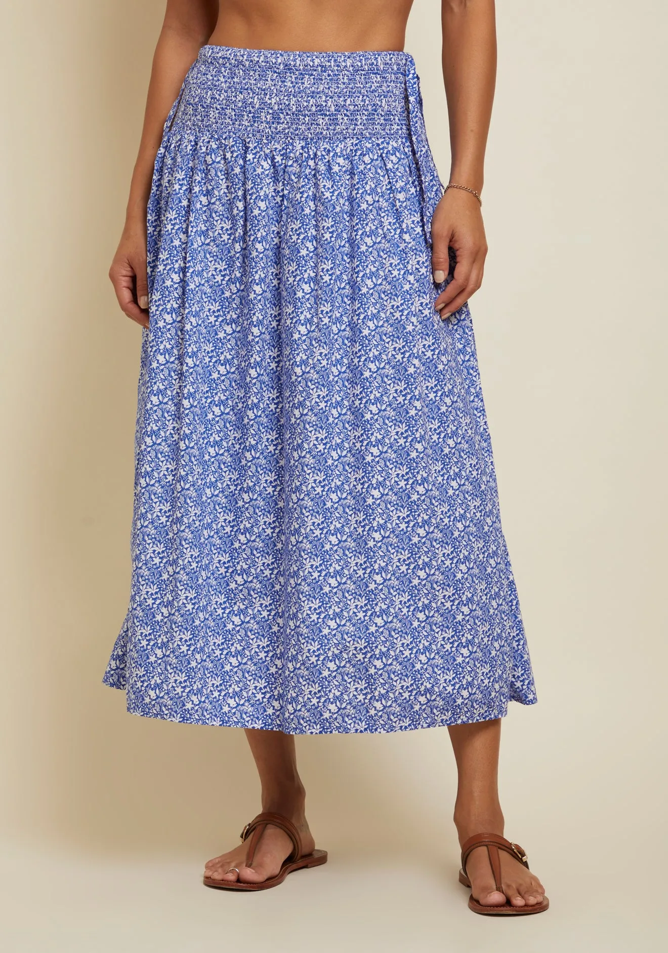 Nation LTD - Primrose Smocked Skirt W/Ties - Mykonos