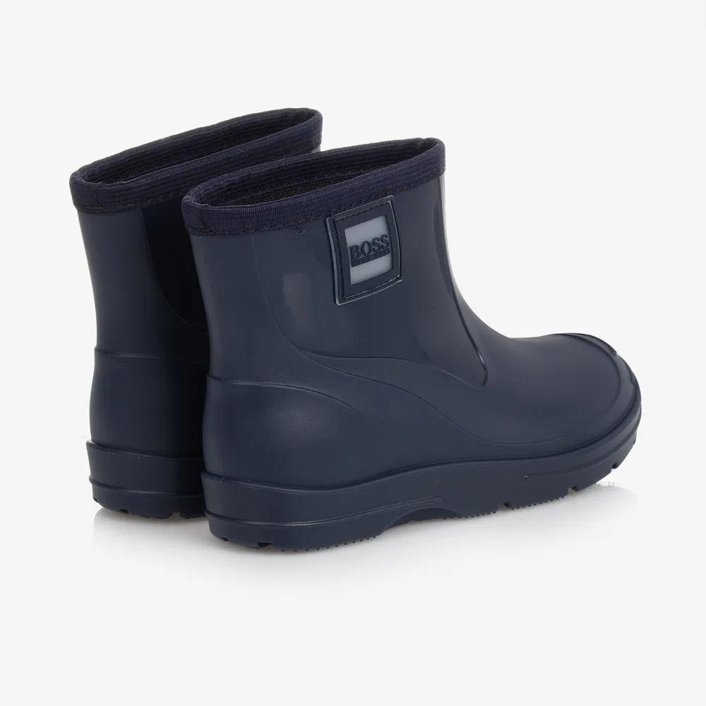 Navy Blue Logo Rain Boots