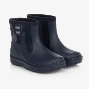 Navy Blue Logo Rain Boots