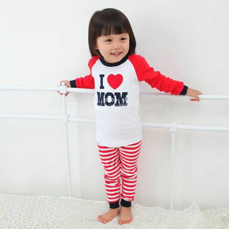 New Baby Clothes Girl Boy Clothes Set Long Sleeve T-shirt TopsStripe Pants Sets 2pcs Costume SM6