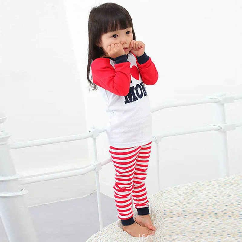 New Baby Clothes Girl Boy Clothes Set Long Sleeve T-shirt TopsStripe Pants Sets 2pcs Costume SM6