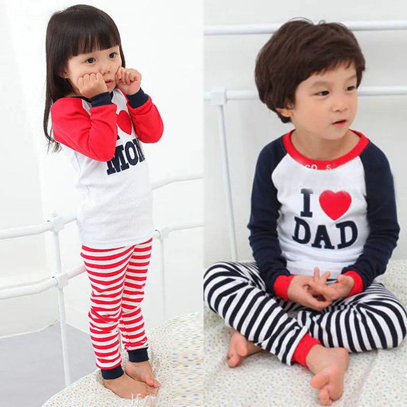 New Baby Clothes Girl Boy Clothes Set Long Sleeve T-shirt TopsStripe Pants Sets 2pcs Costume SM6