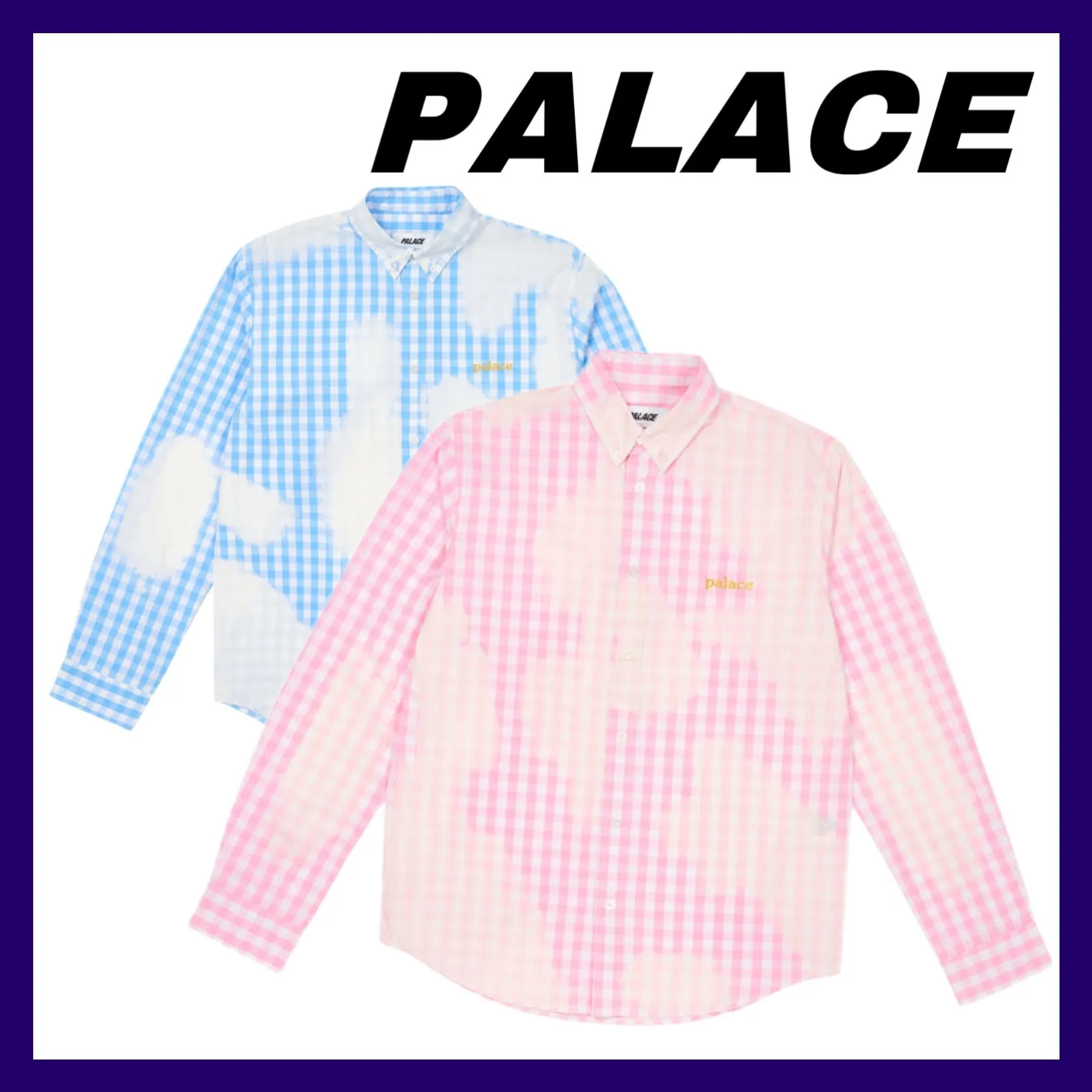 Palace Skateboards  |Stripes Other Plaid Patterns Street Style Long Sleeves