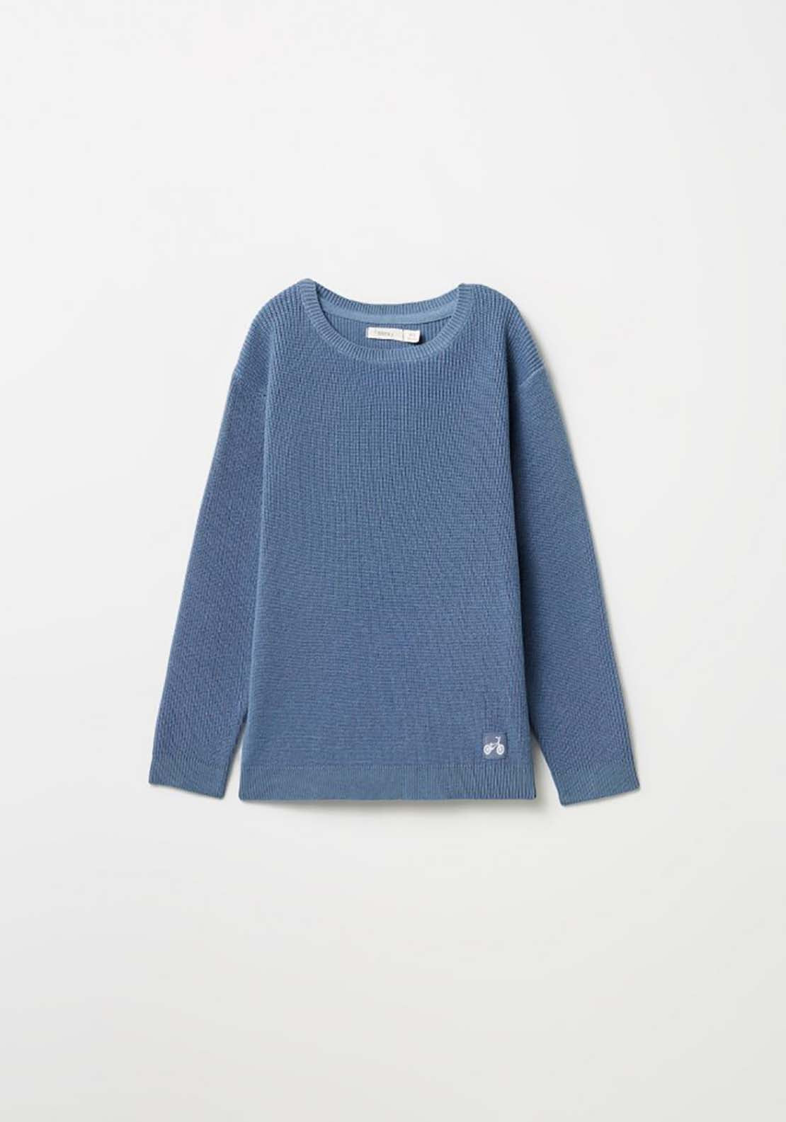 Plain Knit Jumper - Blue