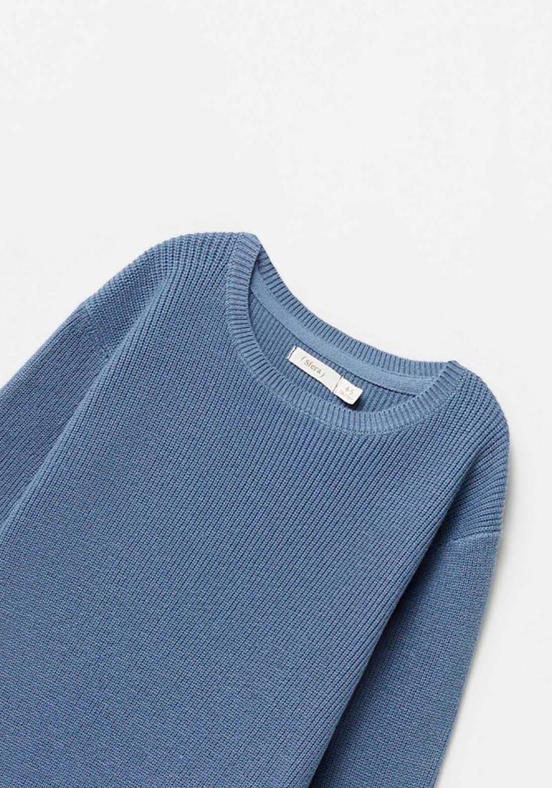 Plain Knit Jumper - Blue