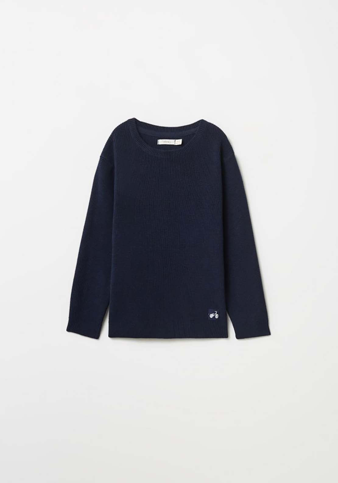 Plain Knit Jumper - Navy / Blue