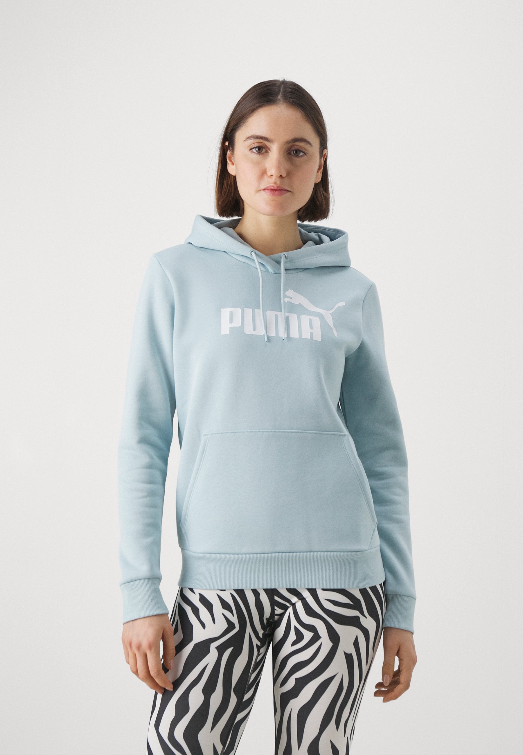 Puma Ess Logo Hoodie Fl W Turquoise