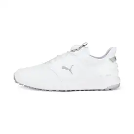 Puma Men's Ignite Elevate Disc Spikeless Golf Shoes - White/Silver