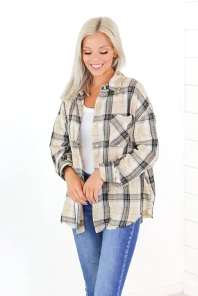 Remington Plaid Button Top