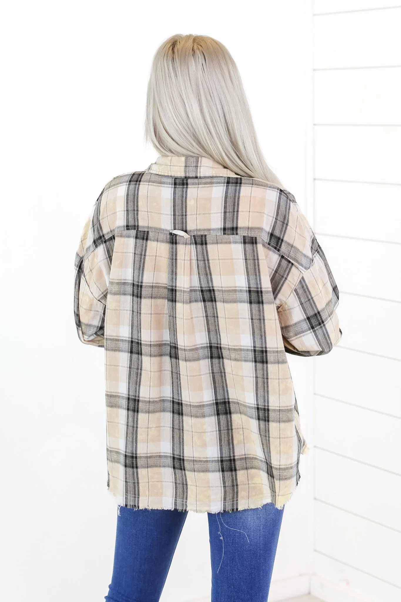 Remington Plaid Button Top