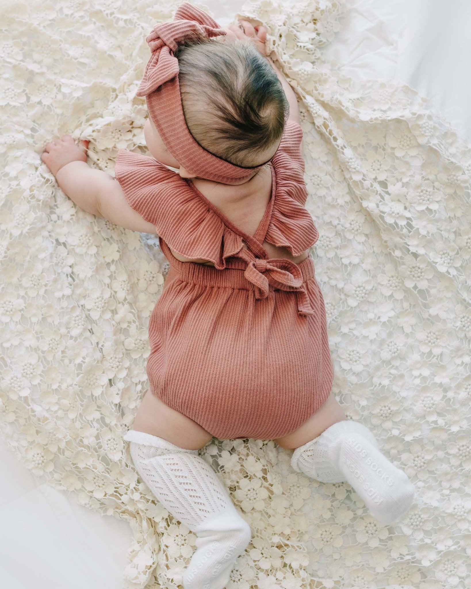 Ruffle Strap Romper | Dusty Rose