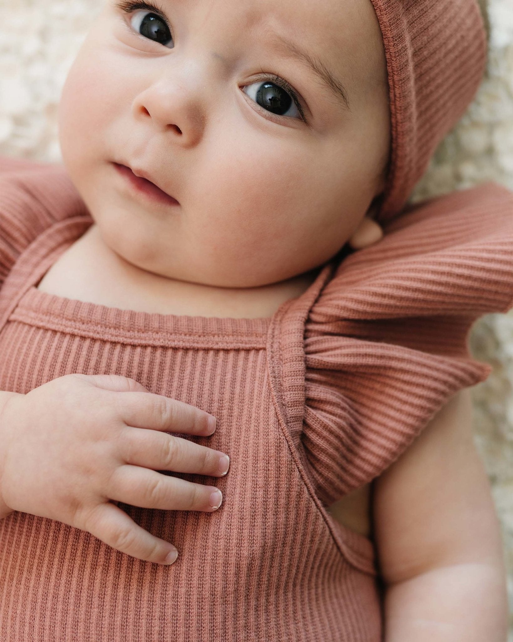 Ruffle Strap Romper | Dusty Rose